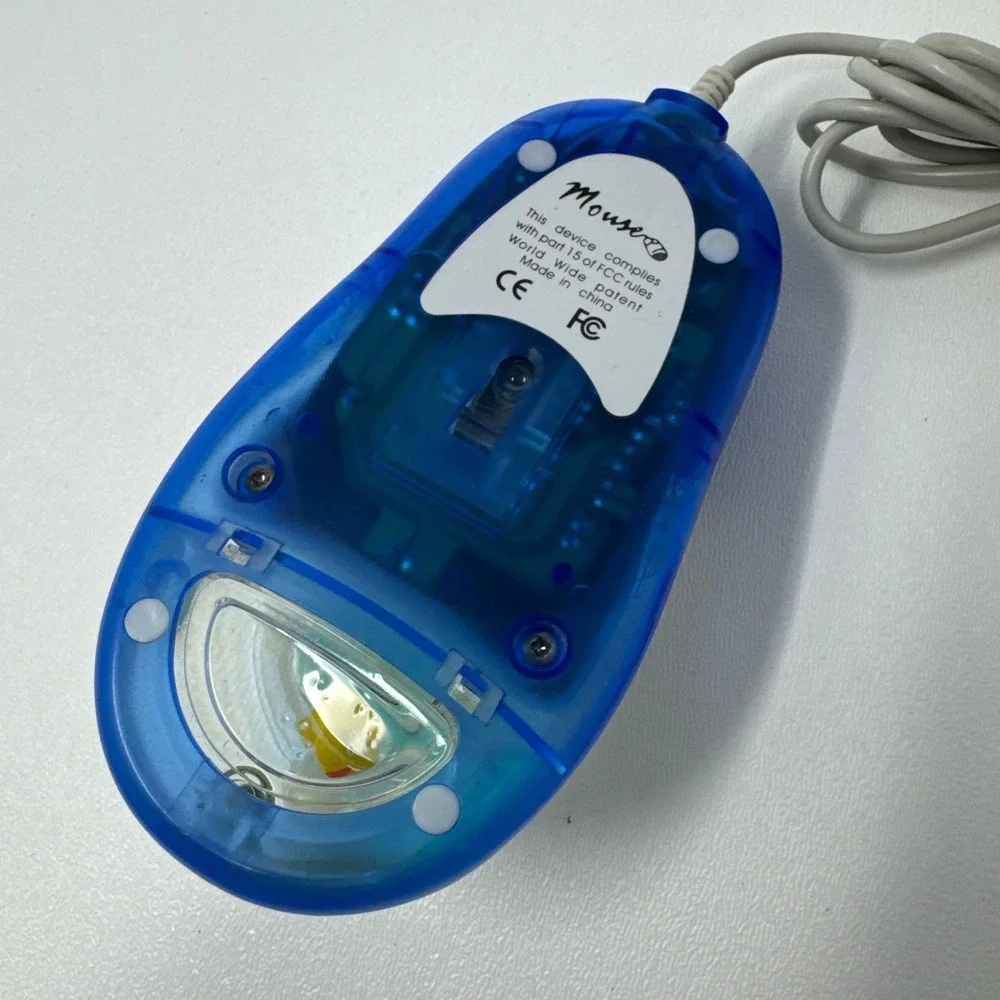 Vintage Aqua Mouse Y2K Blue Liquid Floating Rubber Duck USB Wired Optical Mouse
